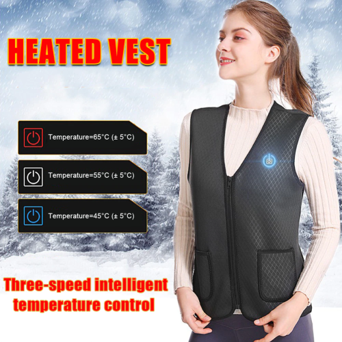 Elektrische Heizweste / Wärmeweste mit 3 Heizstufen Black+Grey L 2