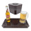 Octagonal Plastic Ice Bucket &Drip Tray Brown 5