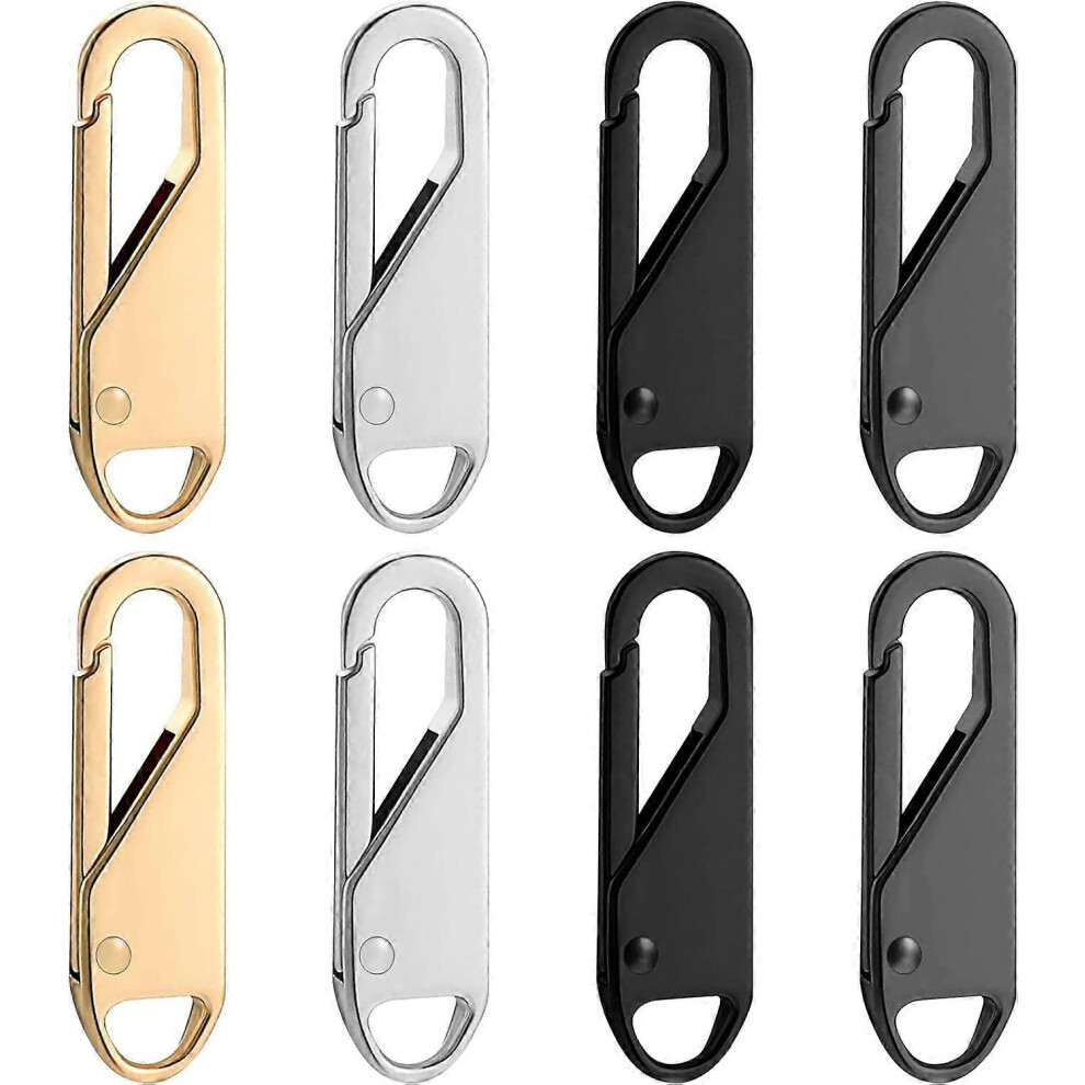 (As Show, D) Zipper Pull Replacement, 8 Pieces Detachable Zipper Pull Tabs For Luggage Clothing Jackets Backpacks Boots Purse Coat 3461866284190