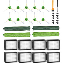 Ersatzteile für iRobot Roomba E5 E6 i7 i7+ i3 i3+ i4 i4+ i6 i6+ j7 j7+, Zubehörsets für Roomba i/e/j-Serie, 4 Gummibürsten, 8 HEPA-Filter, 1