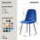 AINPECCA 4PCS Velvet Dining Chairs Metal Legs Blue 3