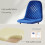 AINPECCA 4PCS Velvet Dining Chairs Metal Legs Blue 2