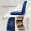 AINPECCA 4PCS Velvet Dining Chairs Metal Legs Blue 4