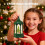 Lighted Christmas Snow Globe Lantern with Glitter and Sparkling Snowfall Effect, Festive Tree Decor 4