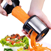Groente noedel spiraalsnijder, RVS handspiraalsnijder met borstel, groentespaghetti, groentesnijder voor wortelen, komkommers, courgette