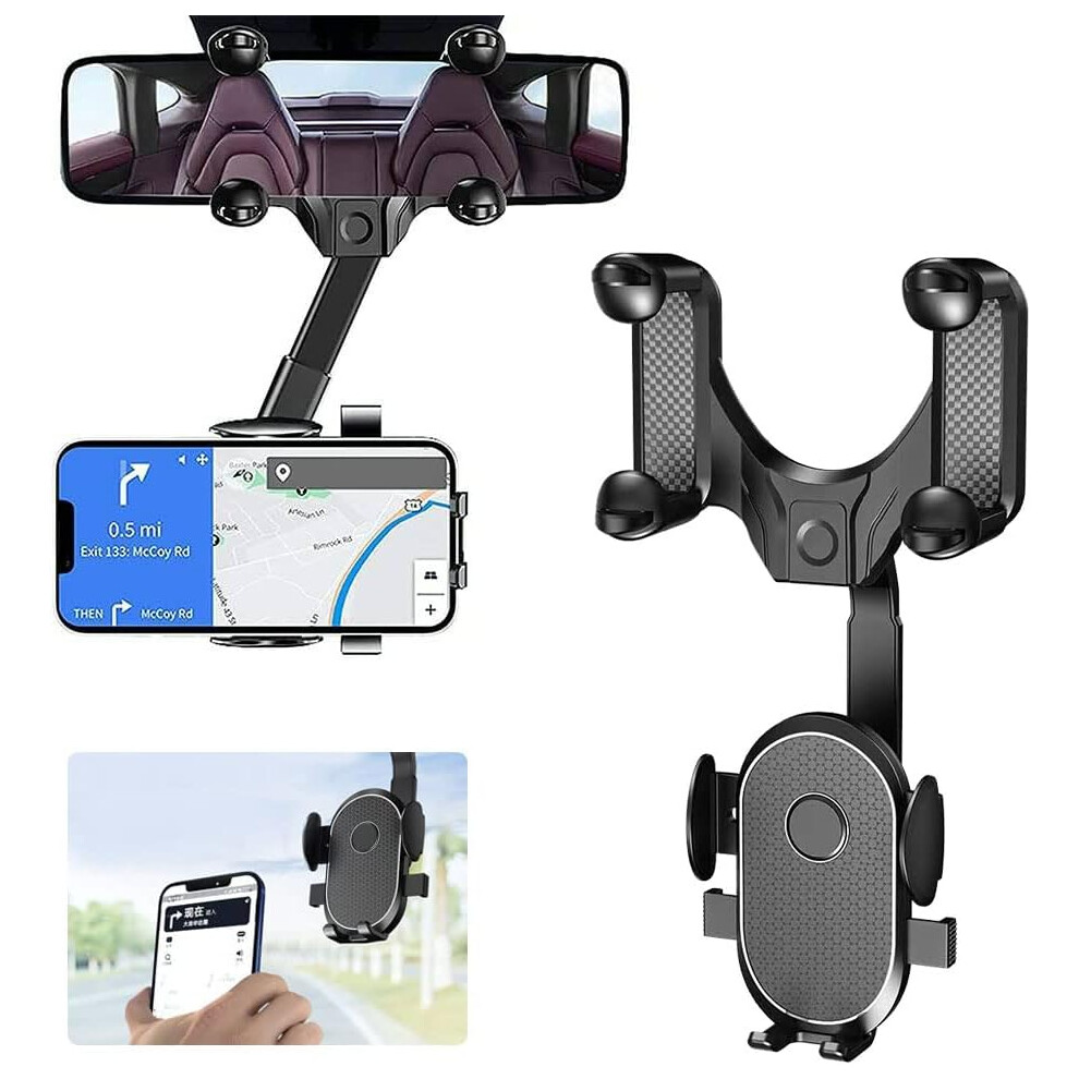 Handyhalterung für den Rückspiegel, 360-Grad-Handyhalterung für den Auto-Rückspiegel, drehbare und verstellbare universelle Handyhalterung f
