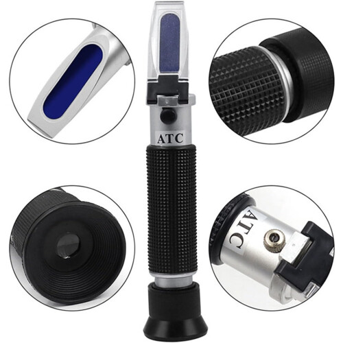 Handheld Refractometer, Sugar Brix Alcoholmeter, Sugar Meter, Refractometer, Alcohol Concentration Detector, for Home Use 2