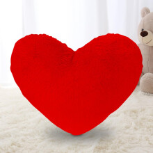 Pink Heart Shape Cushion, Fleece Plush Decorative Cushion for Living Room, Sofa, Bed