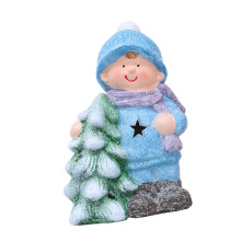 Christmas LED Lighted Ceramic Boy Girl-Boy Christmas tree