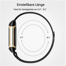 Edelstahl-Uhrenarmband für Fitbit Charge 6, atmungsaktives Mesh-Design, Metallarmband mit polierten Kanten, angenehm zu tragen, verstellbare