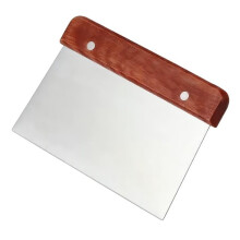 Dough Cutter with Wooden Handle  Large Stainless Steel Dough Scraper for Baking