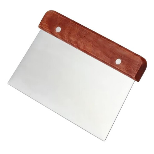 Dough Cutter with Wooden Handle  Large Stainless Steel Dough Scraper for Baking