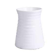Vase élégant à côtes coniques, vase en céramique de style minimaliste pour fleurs fraîches, artificielles ou séchées, idéal pour les rebords
