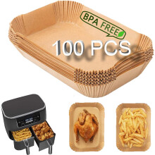 Bakpapier voor airfryers, 100 stuks. Bakpapier voor airfryer Ninja, Airfryeraccessoires compatibel met 7,5-10L Ninja AF300EU AF400EU Princes