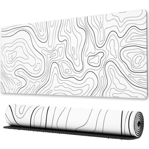 Mousepad gamer com bordas costuradas, 80x30/90x40cm, branco