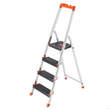 Aluminium-Leiter 4 Stufen, Klappbar, Schrittbreite 12 cm