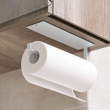 Papirhåndklædeholder til underskab, selvklæbende eller boremonteret aluminiumslegering, vandtæt og rustfri konstruktion til hjemmet,
