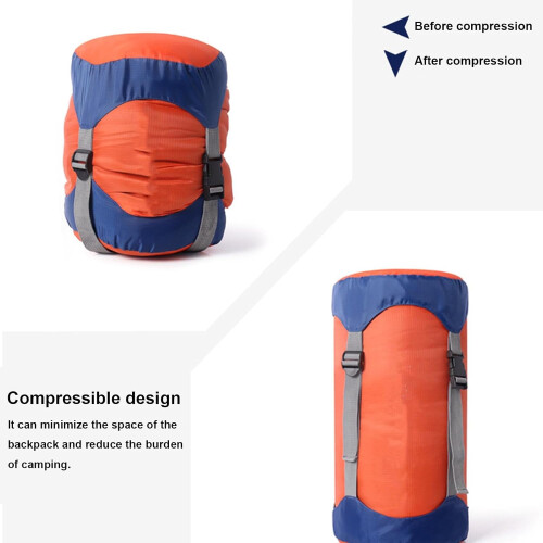 Compression Sack 35L, Sleeping Bag Compression Sack, Large Capacity Nylon Waterproof Orange 2