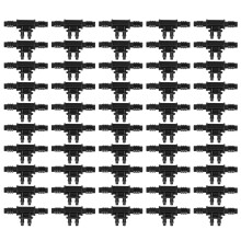 Conector cruzado de farpa para irrigação de jardim, acoplamento de 4 vias para irrigação por gotejamento com tubos de 8/11 mm a 4/7 mm, fácil