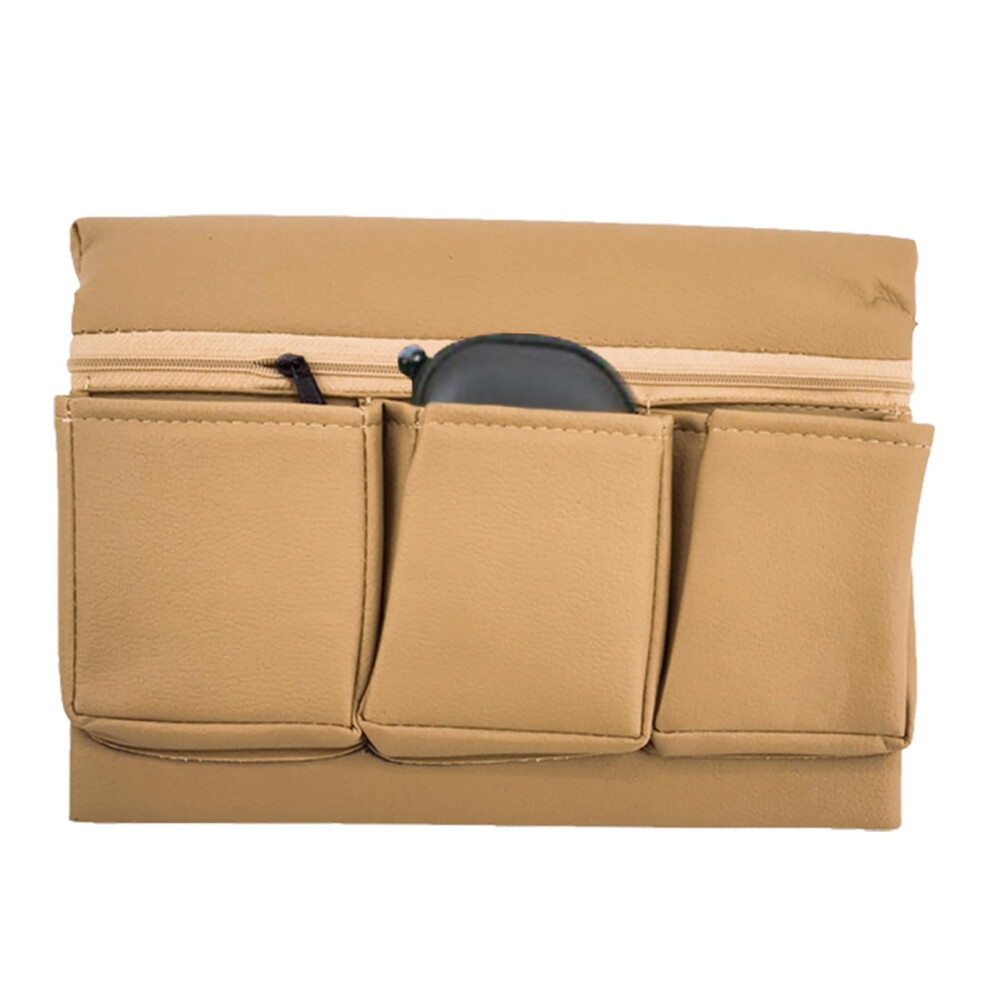 Universal Leather Car Armrest Organizer With Maximized Storage Space For Suv And Truck Beige 9001264834234