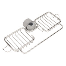 Égouttoir en aluminium spatial, porte-éponge réglable pour robinet pour une meilleure organisation, organisateur d'évier à pince assurant une