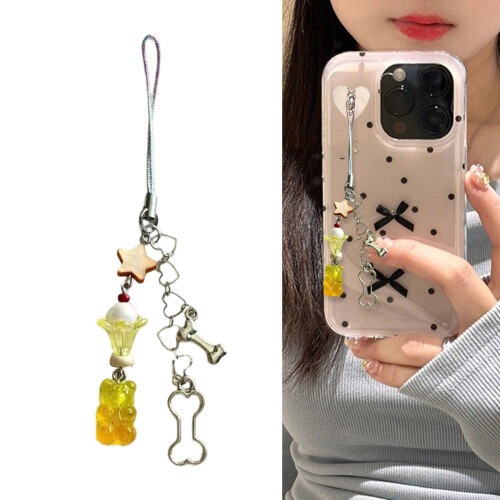Vibrant Animal Bead Keyring Phone Strap Quick Release-Pink 2
