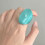 Chic Resin Cocktail Ring Featuring Iridescents-Pearl white 5