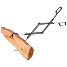Heavy Duty Fireplace Tongs with Secure Claw Grip, Folding Log Grabber for Wood Stove and Campfire