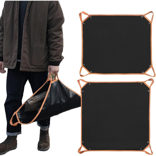 Camping Fireproof Mat with Hanging Loop DoubleSided Silicone Foldable (50x60cm) Black 1