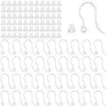 DIY-Ohrring-Bastelset, transparente, unsichtbare Kunststoffstützen für individuelle Kreationen, weiche Silikongriffe zum Reparieren und Ersetzen,