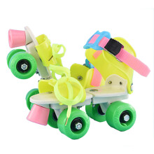 Patines de cuatro ruedas para adolescentes, zapatos de patinaje para niños con longitud de patín ajustable, sistema de frenado cómodo y seguro,