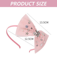 Fascia per capelli comoda e adatta, colore rosa, con elastico e fiocco glitterato, disponibile in vari colori per occasioni speciali (3 pezzi).