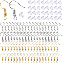 Fournitures pour la création de boucles d'oreilles : crochets hypoallergéniques plaqués or 925, surface lisse et design en forme d'hameçon, pour