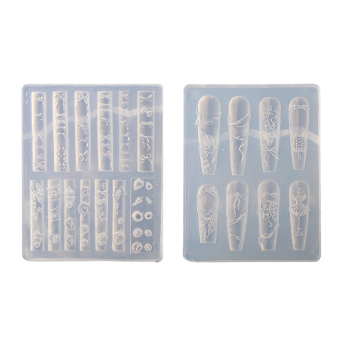 Silicone Templates Create Dimensional Nail Art-Ballet dress 2