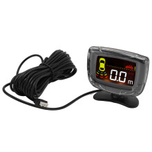Sistema radar di retromarcia per auto a 4 sensori da 22 mm, bianco, LCD