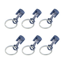 Set of 6pcs Industrial Engine Piston Key Ring-Black Wide Mouth