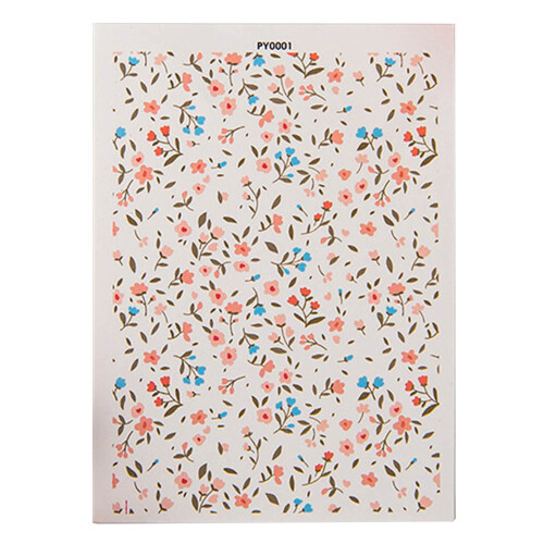 Papier de transfert d'argile florale, feuilles de fleurs,-PY0001