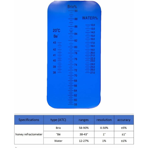 Refractometer, Honey Tester, 5890% Brix, 1227% Water for Beekeepers 1