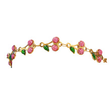 Flexible Size Cherry Drip Oil Bangle Stainless Steel-Pink