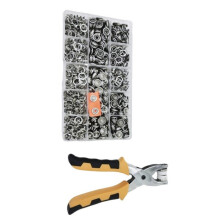 200set Snaps Fasteners With Hand Plier For Multiple-silver