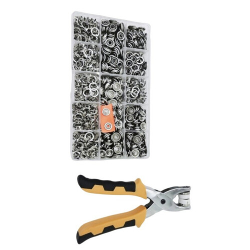 200set Snaps Fasteners With Hand Plier For Multiple-silver