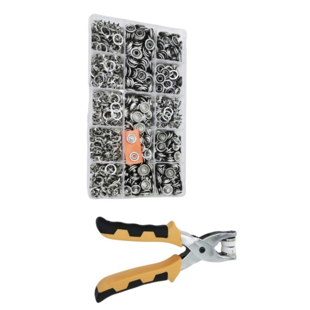 200Set Snaps Fasteners With Hand Plier For Multiple-Silver 7704000490856