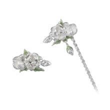 Without Piercing Clip Earrings With Delicate Floral Designs