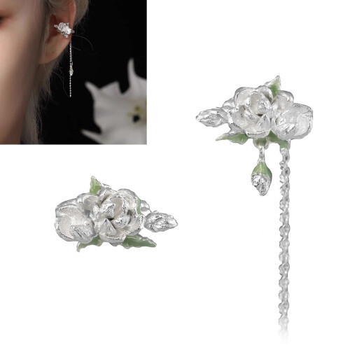 Without Piercing Clip Earrings With Delicate Floral Designs 1