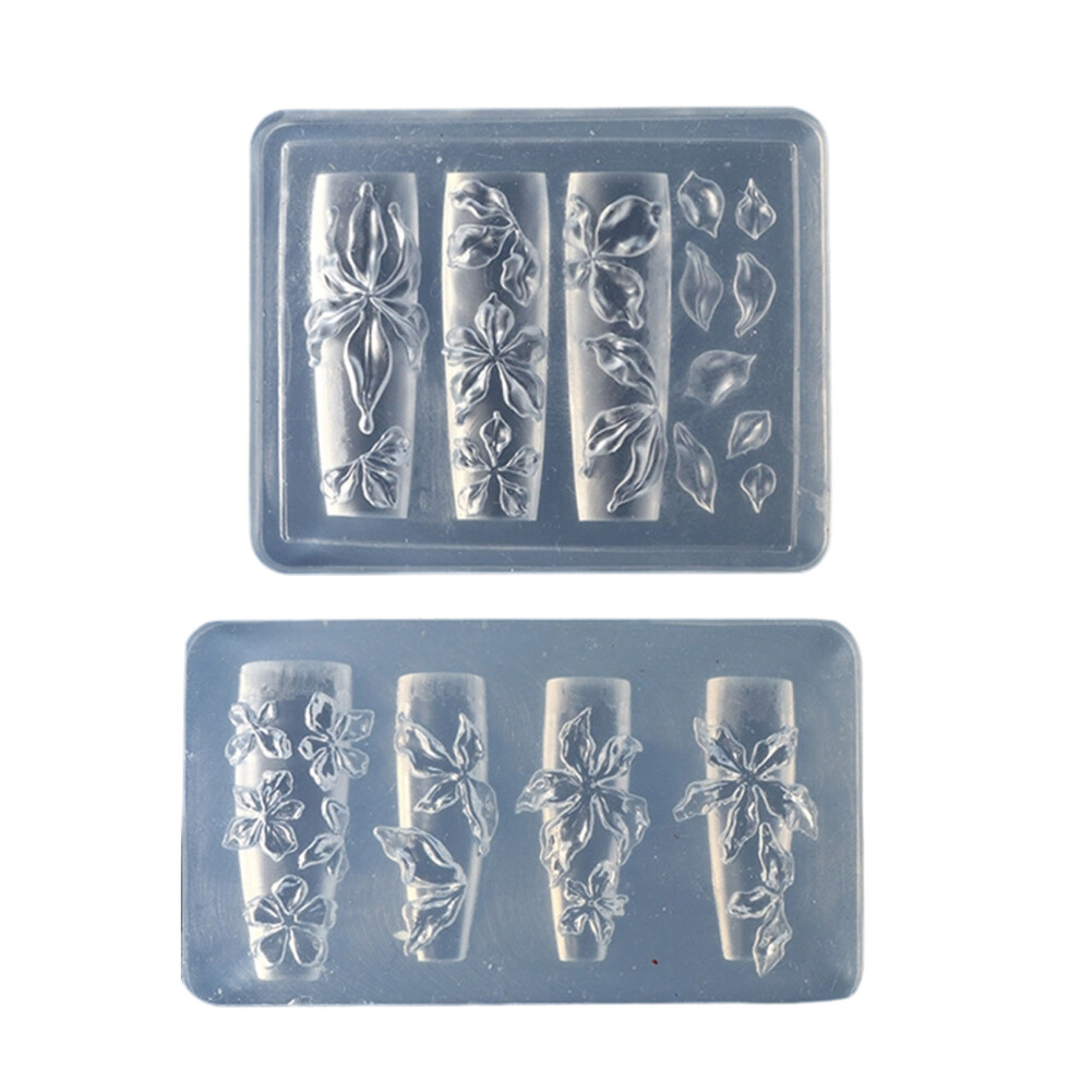 Double Floral Nail Embossed Mould Reusable 3D Blossoms Stamping