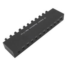 Amplificatore per cuffie a 10 canali nero 23x5.4x3 cm