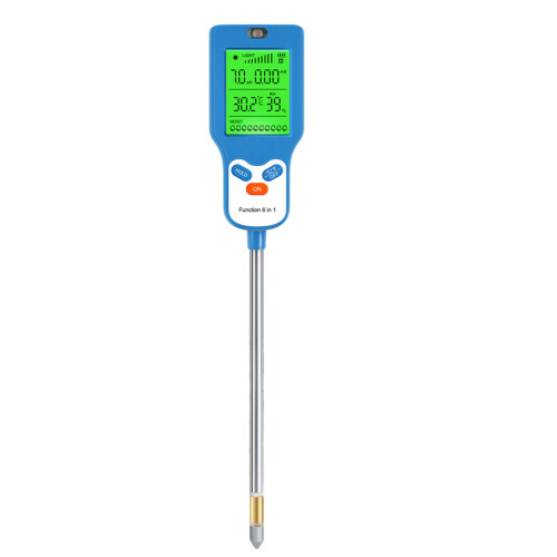 6 in 1 Soil Tester Meter LCD Display for Moisture Temperature