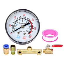 8pcs Compressor component Pressure Gauge & connector for