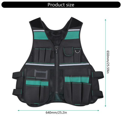 High Visibility Workwear Tool Vest For Carpenters And 2