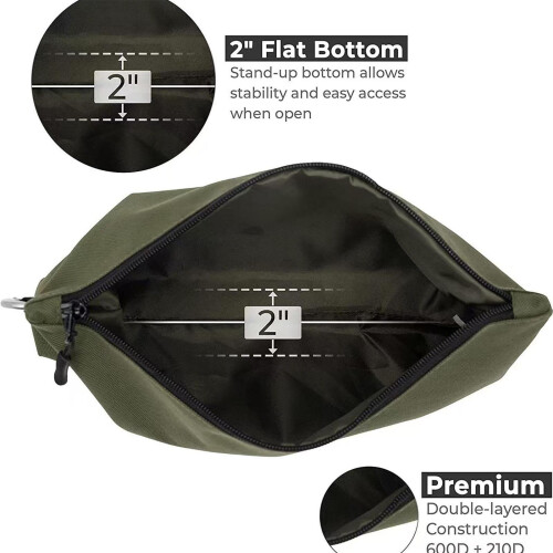 3Pcs Tool Pouch Small Tool Bag Multipurpose Zipper-Black 1